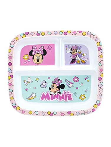 Minnie Mouse Speiseteller für Kinder, unterteilt, 3 Fächer, Rosa von Disney