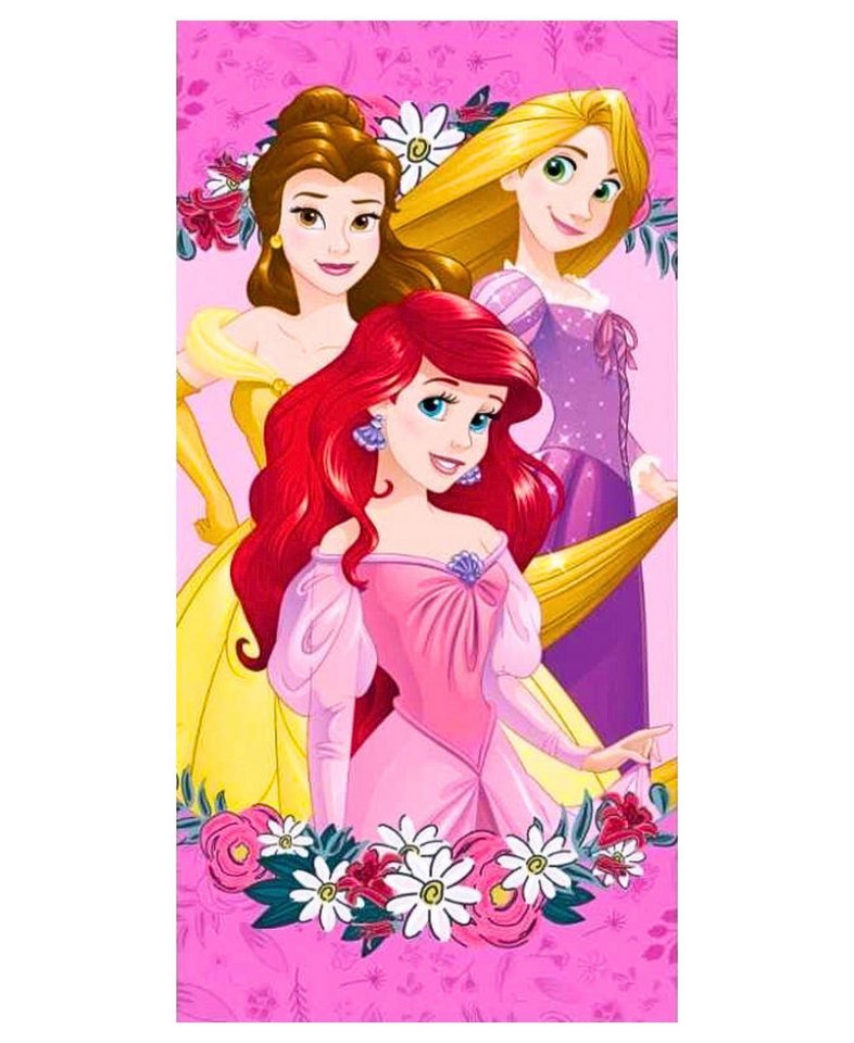Disney Princess Badetuch Arielle, Belle & Rapunzel, Baumwolle, Mädchen Strandtuch 70 x 140 cm von Disney Princess