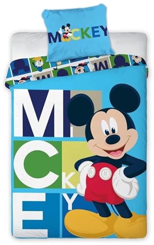 AYMAX S.P.R.L. Mickey Mouse - Juego de Cama (Funda nórdica de 140 x 200 cm y Funda de Almohada de 63 x 63 cm), diseño de Mickey Mouse von Disney