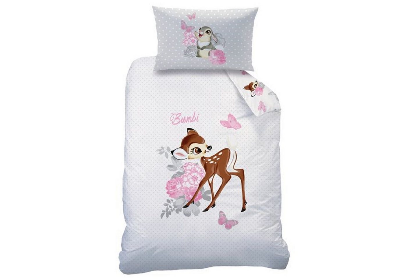 Babybettwäsche Baby Flanell Wende Bettwäsche Disney Bambi 100 x 135 cm Biber, Disney von Disney