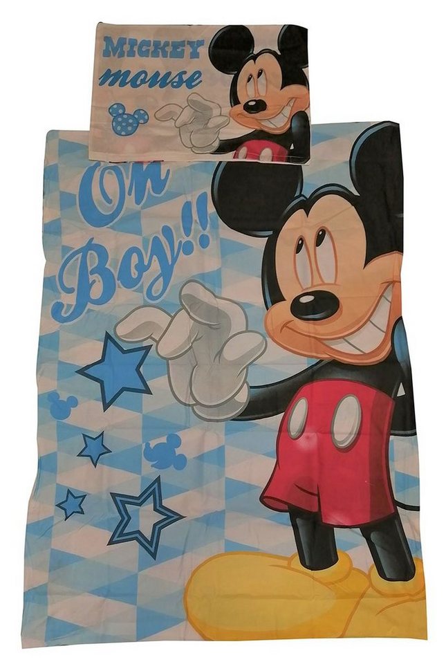 Babybettwäsche Disney Babybettwäsche Mickey Maus mit Sternen, Disney, Renforcé, 2 teilig von Disney