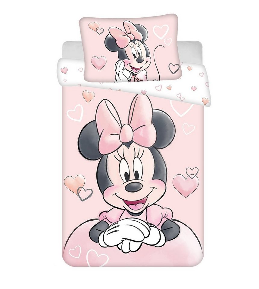 Babybettwäsche Wendebettwäsche Minnie Mouse 2tlg. Baumwolle 100x135 cm + 40x60 cm, Disney, Baumwolle, 2 teilig von Disney