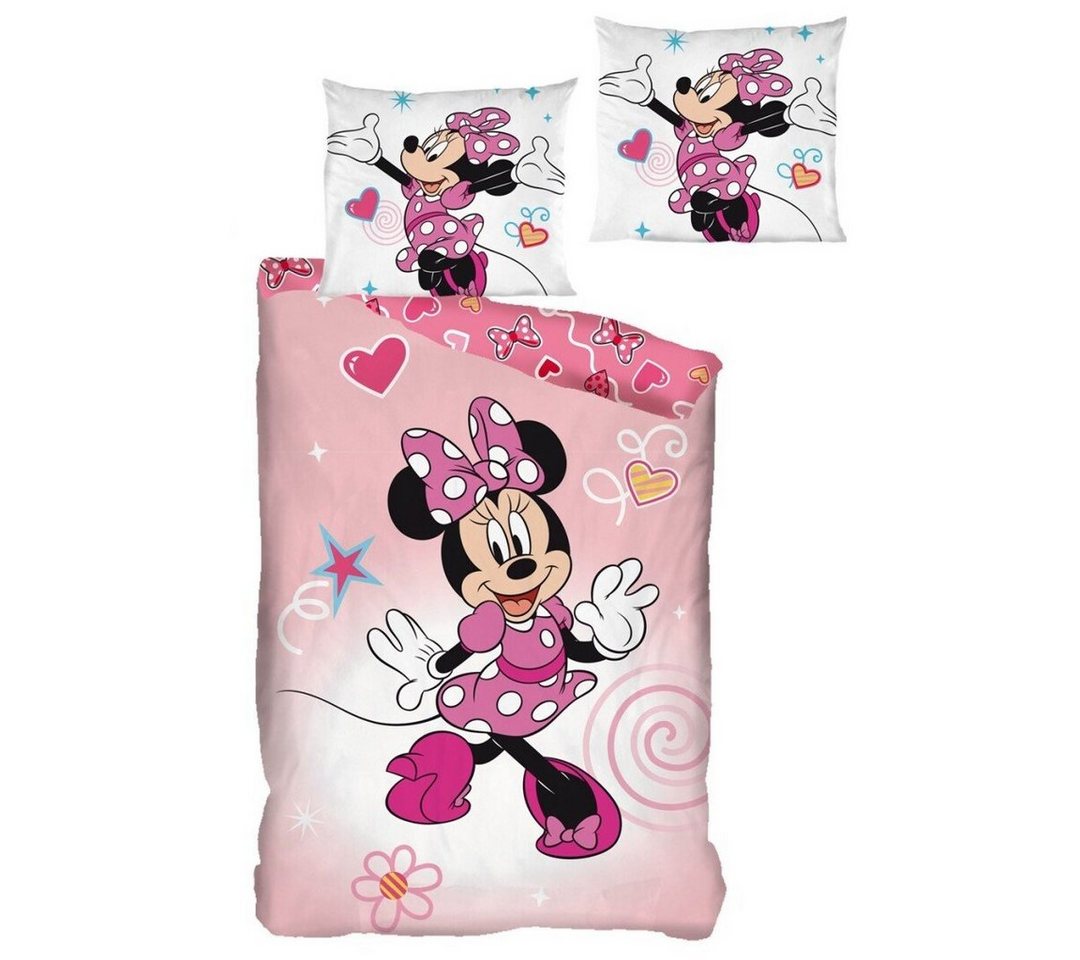 Bettwäsche Disney Minnie Maus Flanell Kinder Bettwäsche Set, Disney, Deckenbezug 135-140x200 Kissenbezug 65x65 100% Baumwolle von Disney