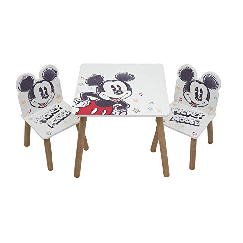 DISNEY Nixy Kids Mouse Holztisch und 2 Stühle, Set, Mickey Maus, Mittel von ARDITEX