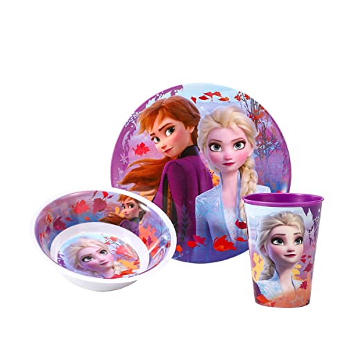 Disney 35090 Frühstücksset aus Melamin ohne Borte 3-teilig Frozen 2 Frühstückstassen, Nicht zutreffend, Die Eiskönigin 2 von Stor