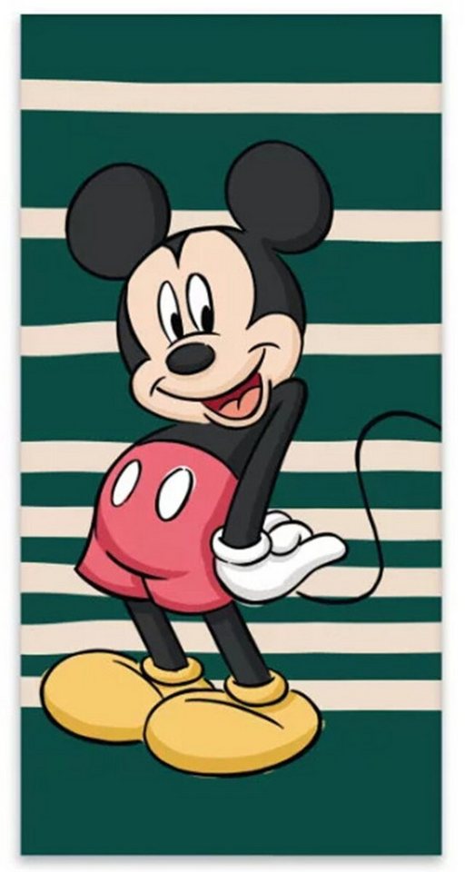 Disney Badetuch Disney Mickey Green Badetuch, Strandtuch 60x120cm, 100% Baumwolle (1-St) von Disney