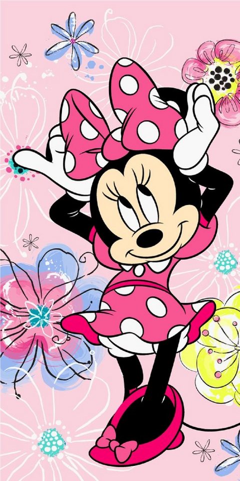 Disney Badetuch weiches Bade/Duschtuch Minnie Mouse Größe: 70 x 140 cm 100% Baumwolle, Baumwolle (1-St) von Disney