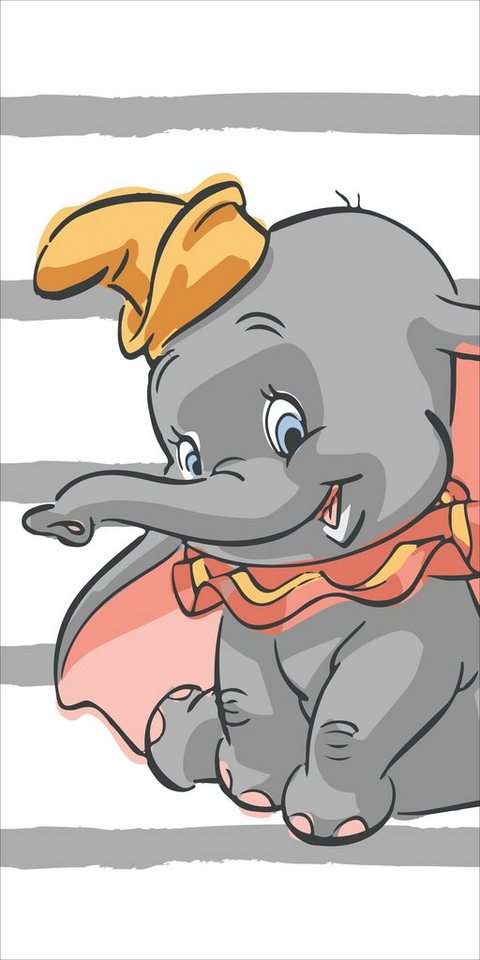 Disney Badetuch weiches Handtuch Elefant Dumbo Größe: 70 x 140 cm 100% Baumwolle, Baumwolle (1-St) von Disney