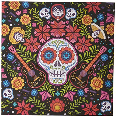 Disney Coco Embroidered Skull 40 x 40cm Canvas Print Leinwanddruck, Mehrfarbig, 40 x 40 cm von Disney
