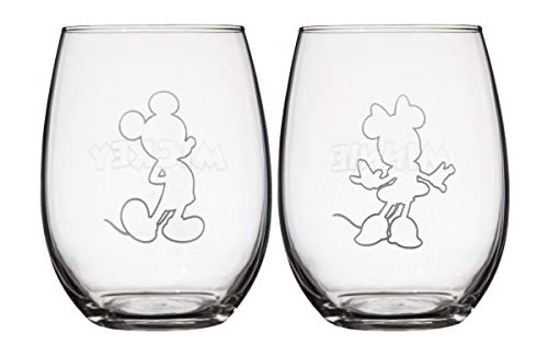 Disney Collectible Wine Glass Set (Mickey & Minnie) von Disney