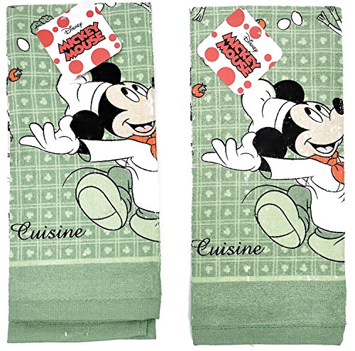 Disney Dish Towels 2 Piece Set Kitchen Cloths (Mickey Mouse Green) von Disney