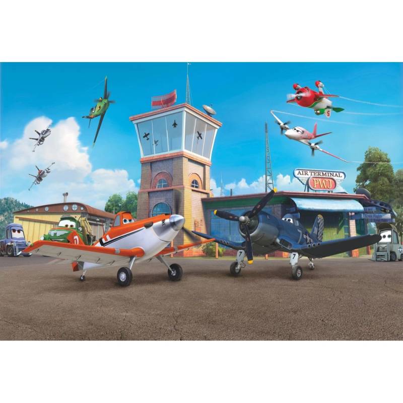 Disney Fototapete Flugzeuge Blau Orange und Grün 368 x 254 cm 612220 Disney Fototapete Flugzeuge Blau Orange und Grün 368 x 254 cm 612220 von Disney