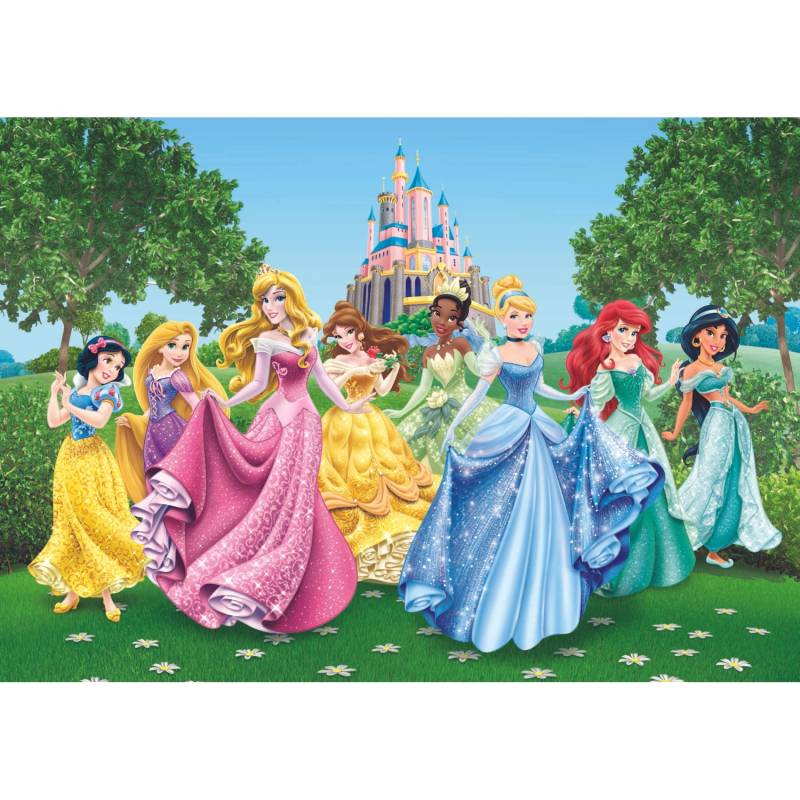 Disney Fototapete Prinzessinnen Grün Gelb und Blau 360 x 254 cm 600360 von Disney