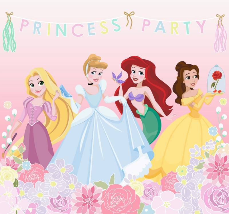 Disney Fototapete Prinzessinnen Party, (1 St), Mehrfarbig - 300x280cm von Disney