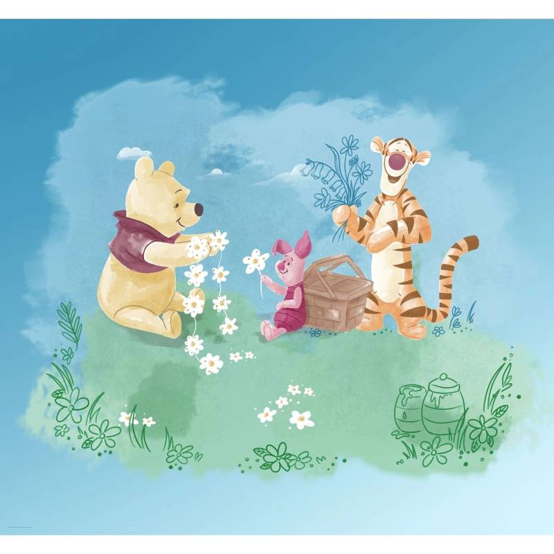 Disney Fototapete Pu Der Bär Blau und Grün 300 x 280 cm 610072 von Disney