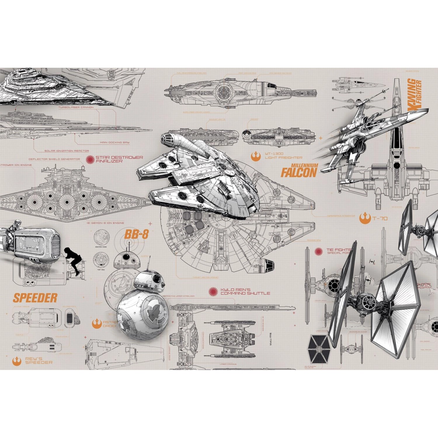 Disney Fototapete Star Wars Blueprints Grau 368 x 254 cm 612231 Disney Fototapete Star Wars Blueprints Grau 368 x 254 cm 612231 von Disney