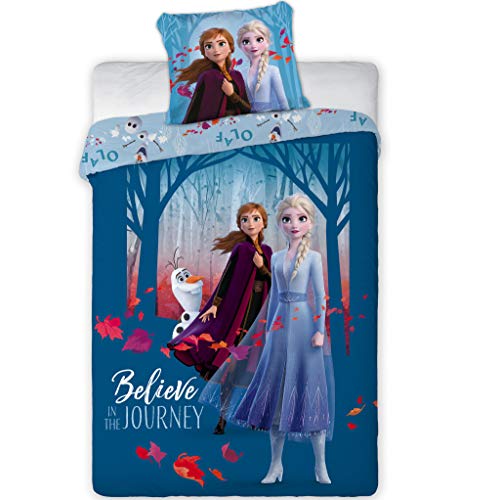 Disney Frozen Bettwäsche Eiskönigin Anne ELSA Kopfkissen Bettdecke für 140x200 Believe 100% Baumwolle von Disney