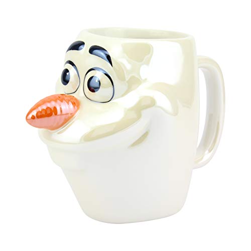 Disney Frozen II Tasse XL Olaf 3D Glanzeffekt weiß, irisierend, Keramik, Fassungsvermögen in Geschenkkarton., PP5129FZT, Mehrfarbig, Approx. 300ml von Paladone