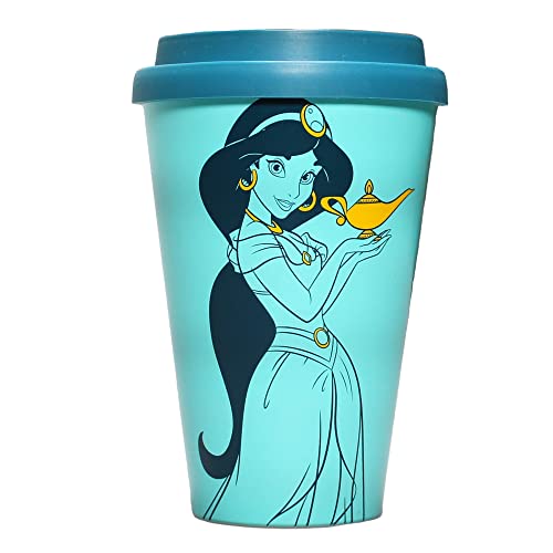 Disney HALF MOON BAY Aladdin Reisebecher – Jasmin – RPET recycelt – 400 ml – Kaffeetassen zum Mitnehmen wiederverwendbar – auslaufsicherer Kaffeebecher – Tee-Reisebecher von Disney