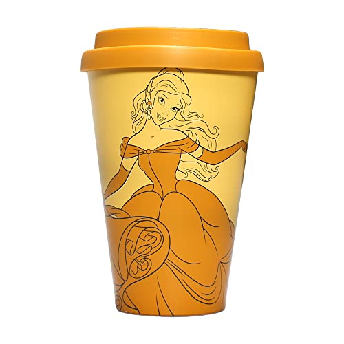 Disney HALF MOON BAY Reisebecher, Motiv Die Schöne und das Biest, RPET, recycelt, 400 ml, wiederverwendbar, auslaufsicher, Kaffeebecher für Tee, Reisebecher von Disney