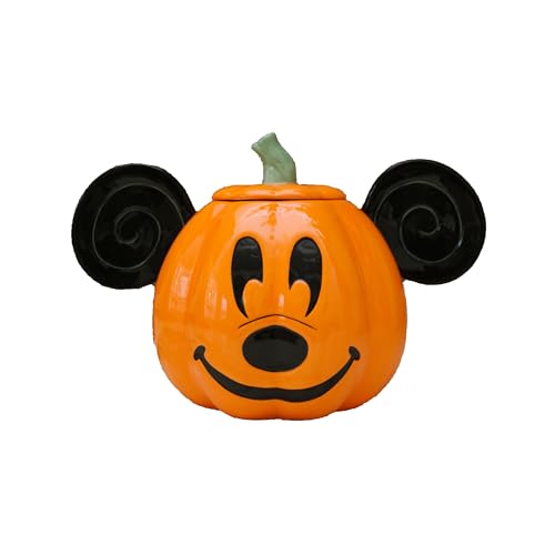 Disney Mickey Mouse Kürbis Süßigkeiten & Keksdose | Niedliche Keramik Einweihungsgeschenke für Männer und Frauen und Kinder | Offizieller Lizenznehmer | 1 Set von Disney