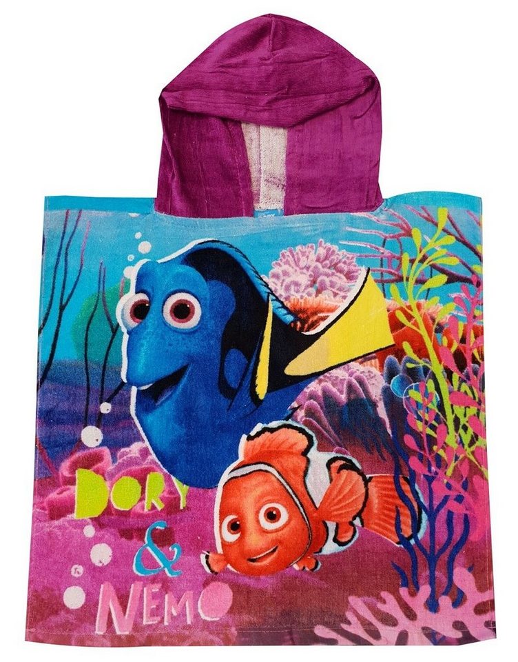 Disney Kapuzenhandtuch Findet Dorie Badeponcho, Frottee (1-St), mit Kapuze von Disney