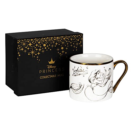 Disney Keramik-Sammlertasse „Arielle“ klassisch, mit goldenem Rand und Henkel, in Schachtel von Disney