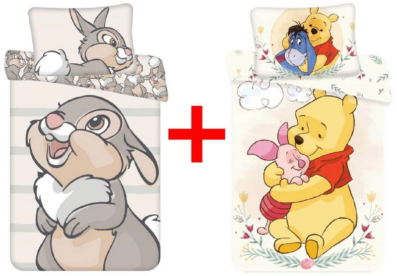 Disney Kinderbettwäsche Disney Bambi + Winnie Puuh Babybettwäsche 100x135cm 2er-Set, Renforcé Disney Kinderbettwäsche Disney Bambi + Winnie Puuh Babybettwäsche 100x135cm 2er-Set, Renforcé von Disney