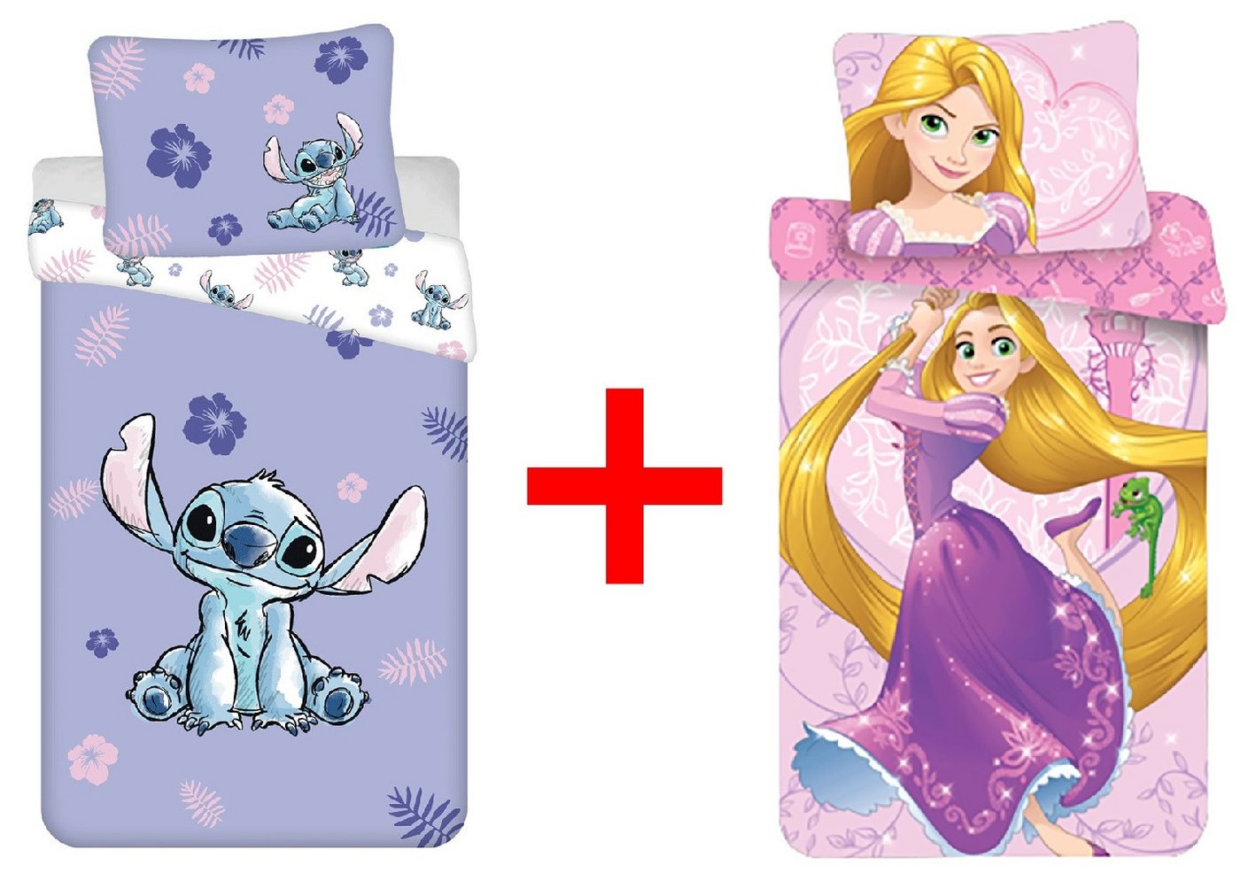 Disney Kinderbettwäsche Disney Lilo und Stitch + Rapunzel Kinderbettwäsche 100x135cm 2er-Set, Renforcé, 2 teilig Disney Kinderbettwäsche Disney Lilo und Stitch + Rapunzel Kinderbettwäsche 100x135cm 2er-Set, Renforcé, 2 teilig von Disney