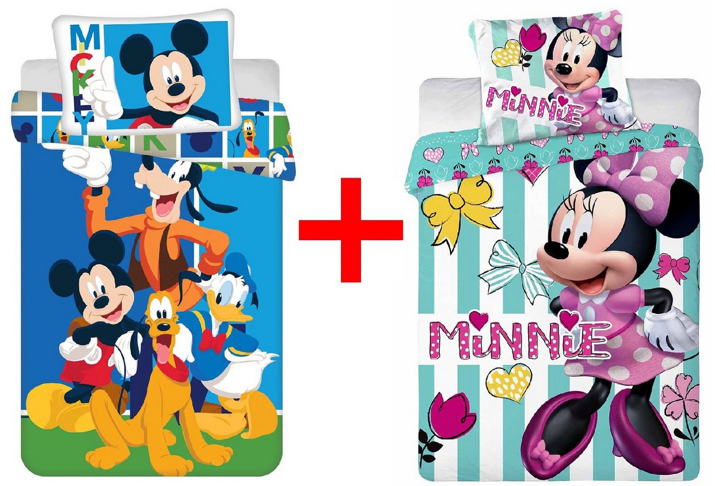 Disney Kinderbettwäsche Disney Micky Minnie Maus Kinderbettwäsche 100x135cm 2er-Set, Renforcé, 2 teilig Disney Kinderbettwäsche Disney Micky Minnie Maus Kinderbettwäsche 100x135cm 2er-Set, Renforcé, 2 teilig von Disney