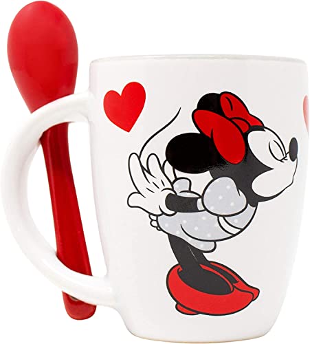 Disney Kissing Minnie and Mickey Mini Espresso Mug with Spoon White von Disney