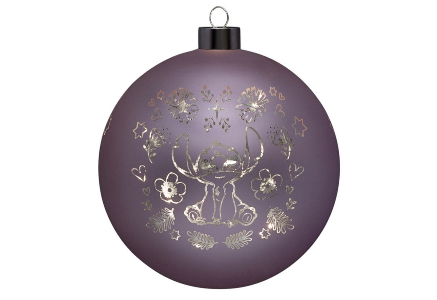 Disney LED Dekolicht Stitch Weihnachtskugel 15cm beleuchtet Ornament Glaskugel, LED fest integriert von Disney