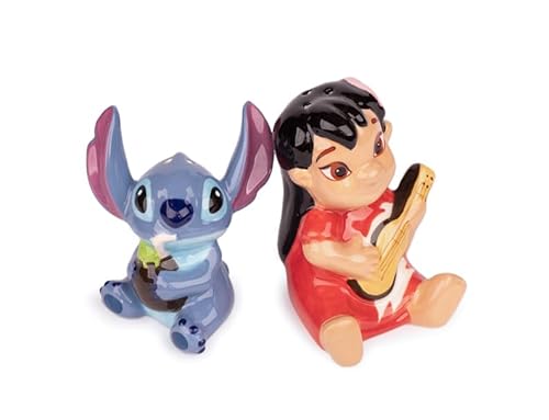 Disney Lilo and Stitch Salz- und Pfefferstreuer Küchenzubehör | Niedliche Keramik Einweihungsgeschenke für Männer und Frauen und Kinder | Offizieller Lizenznehmer | 1 Set von Disney