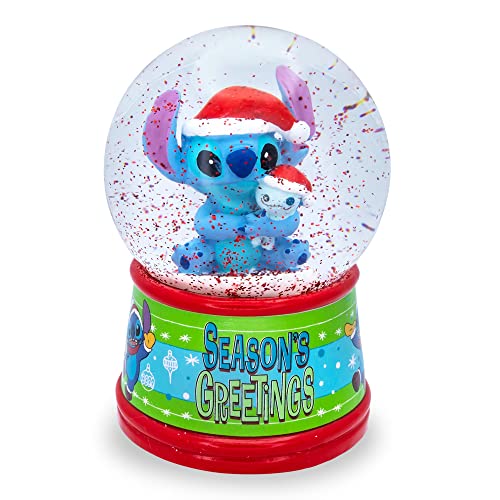 Disney Lilo & Stitch Season's Greetings Leuchtende Schneekugel mit wirbelndem Glitzer-Ausstellungsstück, 15,2 cm hoch von Silver Buffalo