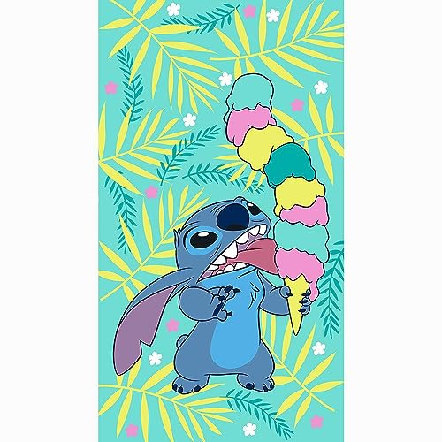 Disney Lilo & Stitch Strandtuch – Stitch Ice Cream Chill Übergroßes Handtuch, Maße: 101,6 x 182,9 cm von Disney