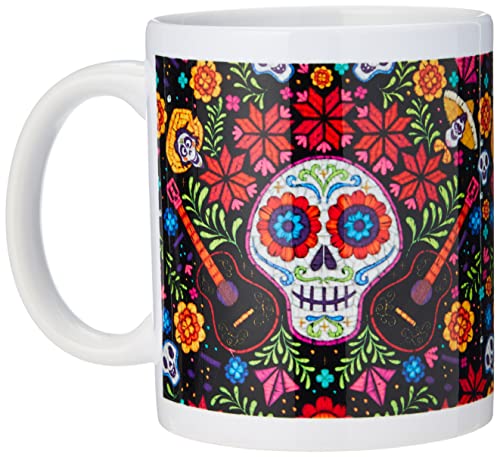 Disney MG24921 Coco Embroidered Skull Coffee Mug Kaffeetassen, porzellan, Mehrfarbig, 11 oz/315 ml von Disney