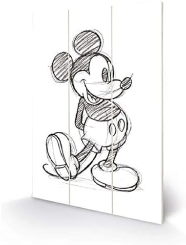 Disney MW11129P Kunstdruck auf Holz, 20 x 29,5 cm (Mickey Mouse), Mehrfarbig, 5 x 1, 2 cm von Disney