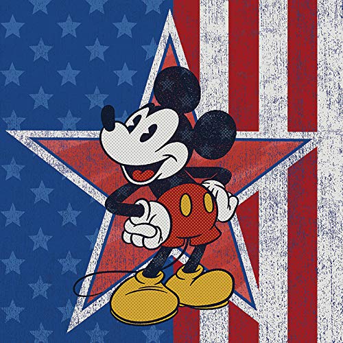 Disney Mickey Mouse American Star 40 x 40cm Canvas Print Leinwanddruck, Mehrfarbig, 40 x 40 cm von Disney