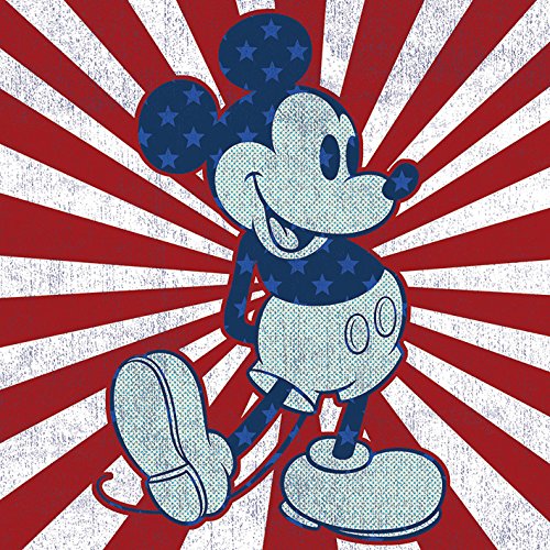 Disney Mickey Mouse Starburst 40 x 40cm Canvas Print Leinwanddruck, Mehrfarbig, 40 x 40 cm von Disney