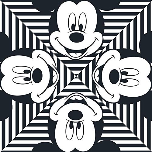 Disney Mickey Mouse Stripe Squares 40 x 40cm Canvas Print Leinwanddruck, Mehrfarbig, 40 x 40 cm von Disney