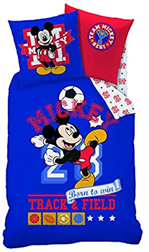 Disney Mickey Sport Bettwäsche-Set, Baumwolle, blau, 135 x 200 cm, 2-Einheiten von Disney Mickey