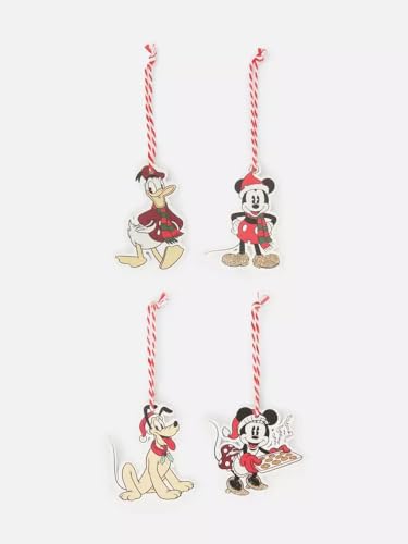 Disney Micky Maus & Freunde“ Baumschmuck, 12er-Pack aus Holz mit Glitzer, Pluto, Minnie, Donald Duck von Disney