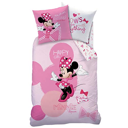 Disney Minnie Mouse Bettwäsche Set Biber Flanell 80x80 cm 135x200 cm von Disney