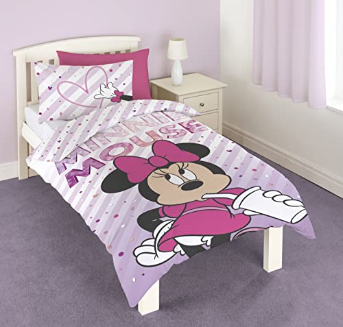 Disney Minnie Mouse Bettwäsche-Set für Einzelbetten, Rose von Disney