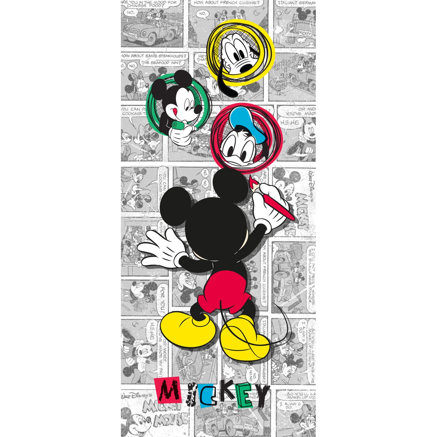 Disney Poster Micky Maus Grau Gelb und Rot 90 x 202 cm 600763 Disney Poster Micky Maus Grau Gelb und Rot 90 x 202 cm 600763 von Disney