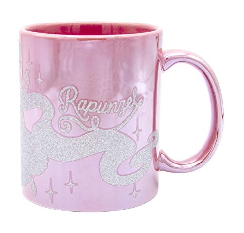 Disney Princess Rapunzel GREAT HAIRDAY Tasse Metallic pink, Glitterdruck, Metallicglanz, 100% Keramik, ca. 320 ml., Geschenkbox. von Disney