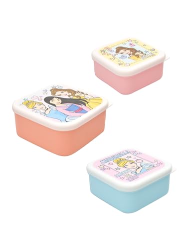 Disney Princess Set 3 stapelbare Lunchboxen, Kunststoff, Pink von Disney