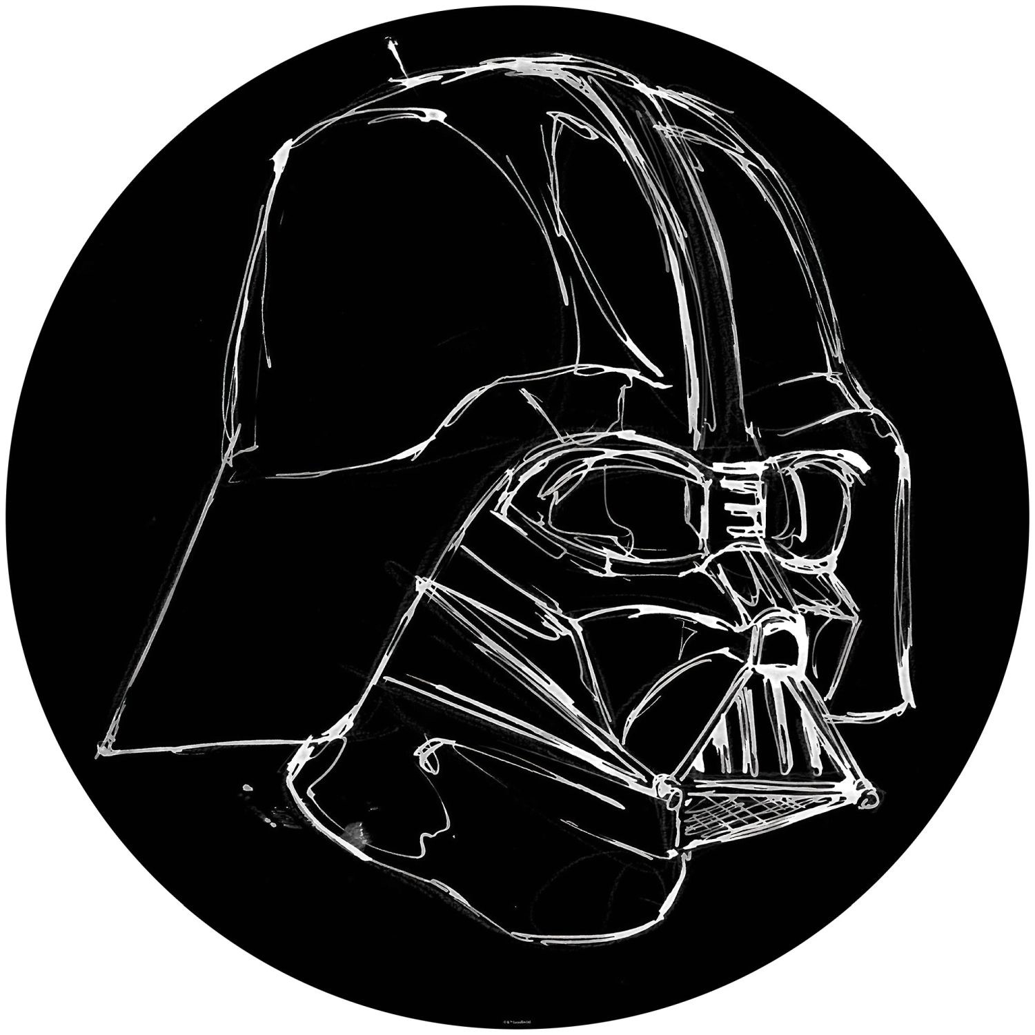 Disney Selbstklebende Runde Tapete Star Wars Vader Schwarz-Weiß Ø 128 cm 612020 Disney Selbstklebende Runde Tapete Star Wars Vader Schwarz-Weiß Ø 128 cm 612020 von Disney