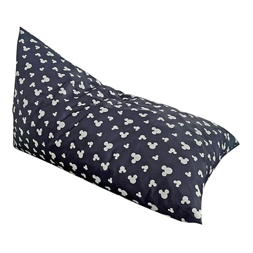 Disney Micky Maus Kinder-Sitzsack, 100 % Polyestergewebe, Polyurethan-Schaum-Füllung, abnehmbare Bezüge mit Reißverschluss, 109 x 70 x 65 cm (B x T x H), schwarz von Disney
