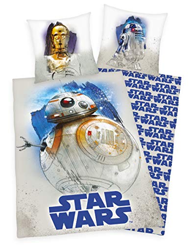 Disney Star Wars 9 Bettwäsche mit C3PO R2D2 BB8 Wendemotiv 80x80 + 135x200 cm 100% Baumwolle von Disney